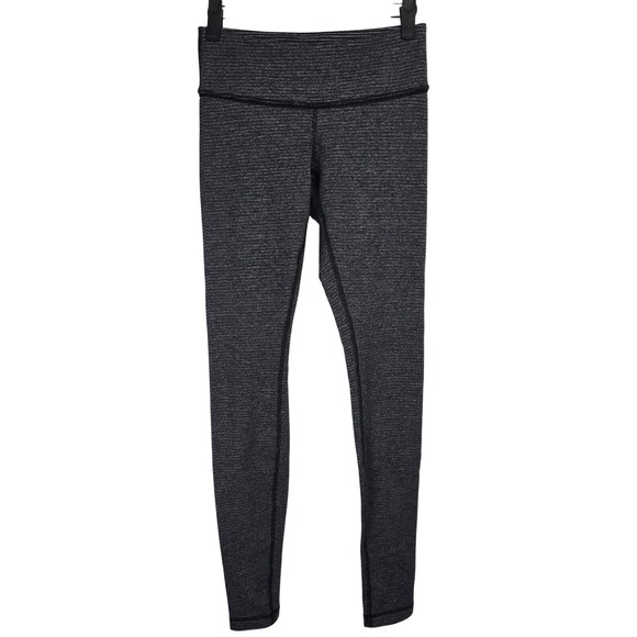 Lululemon Pants Womens 4 Gray Wunder Under Yoga‎ Leggings High Rise Athletic Gym - Picture 1 of 3